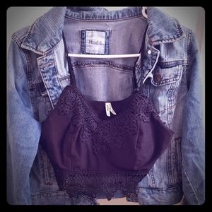 BLACK Bralette with lace details